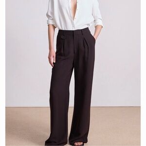 Apiece Apart Cara wide-Leg High-Rise Trousers in chocolate plum size 2